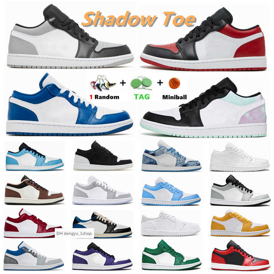 

University Blue 1s Jumpman 1 Low Basketball Shoes Bred UNC Triple White Pine Green Tie Dye Wolf Grey Sports Outdoor Mens Women jorden OG air shoe, 38