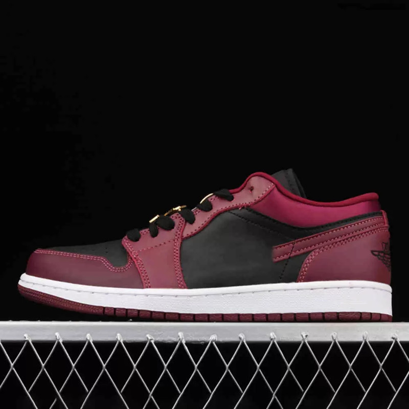 

2023 High Quality Jumpman Women's Basketball Shoes Men's 1 S Black Burgundy Metal Outdoor Sports urshoeszone, Box
