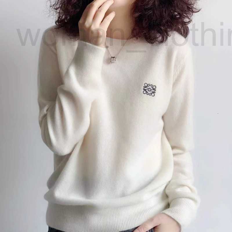 

Women' Knits & Tees Designer New round neck sweater wool Korean version loose bottoming shirt 90NX, Black