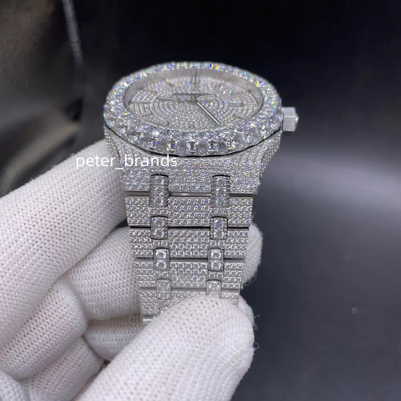 

Diamond Watch Automatic Mechanical Mens Watch For Men 42MM Stainls Steel Life Waterproof Wristwatch Classic Busins Digner Wristwatch 15510RX64, With box