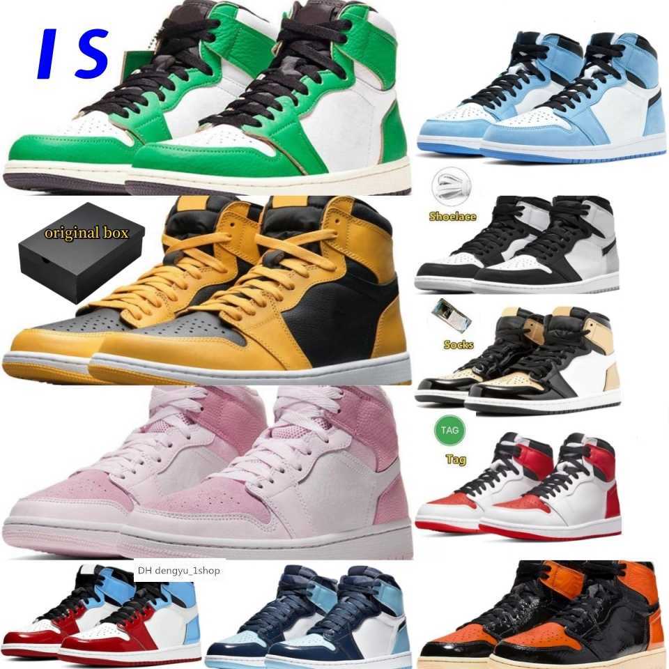 

jumpman 1 basketball shoes 1s top Obsidian UNC Fearless Flight University blue Red Backboard sport sneaker trainer men women E jorden OG air shoe