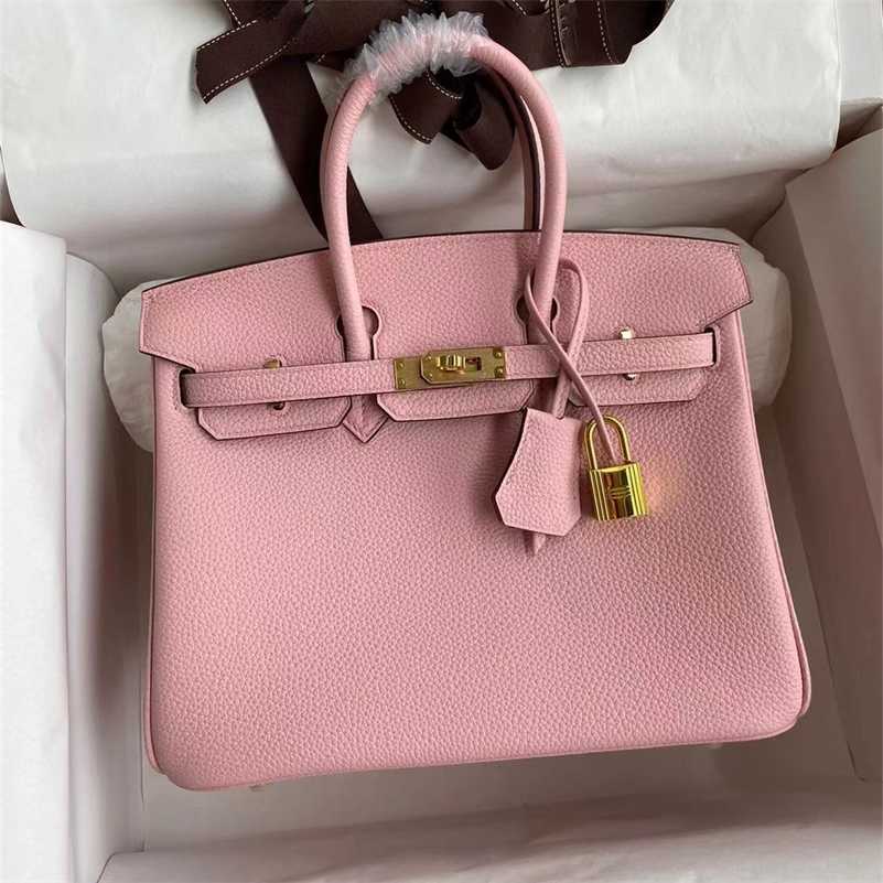 

Designer Birkins Handbag Sewn French Wax Line Lychee Pattern Togo Calfskin Private Fashionable Versatile Women's Bag zc, Black5