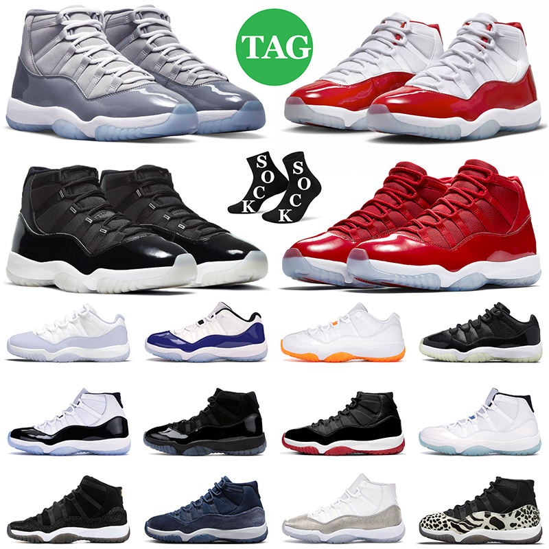 

jumpman 11 cherry 11s basketball shoes retro j11 Cool Grey Bred 25th Anniversary Jubilee Concord Space Jam men women outdoor sports sneakers, 11s space jam