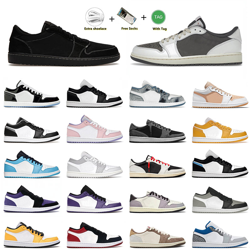 

2023 Low 1 Travis Scoot Basketball Shoes Black Phantom Reverse Mocha Tear Away Silver Mens Women Jumpman Concord 1s Men Trainers Sneakers 36-46, A36 craft inside out black 36-45