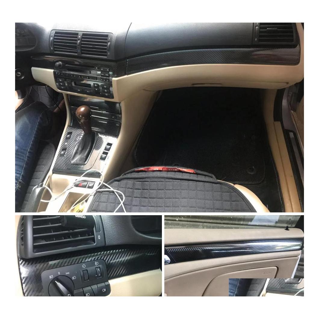 

Car Stickers For 3 Series E46 4 Door 19982004 Interior Central Control Panel Handle Carbon Fiber Decals Styling Accessorie Drop Deli Dhz8I, Right hand drive