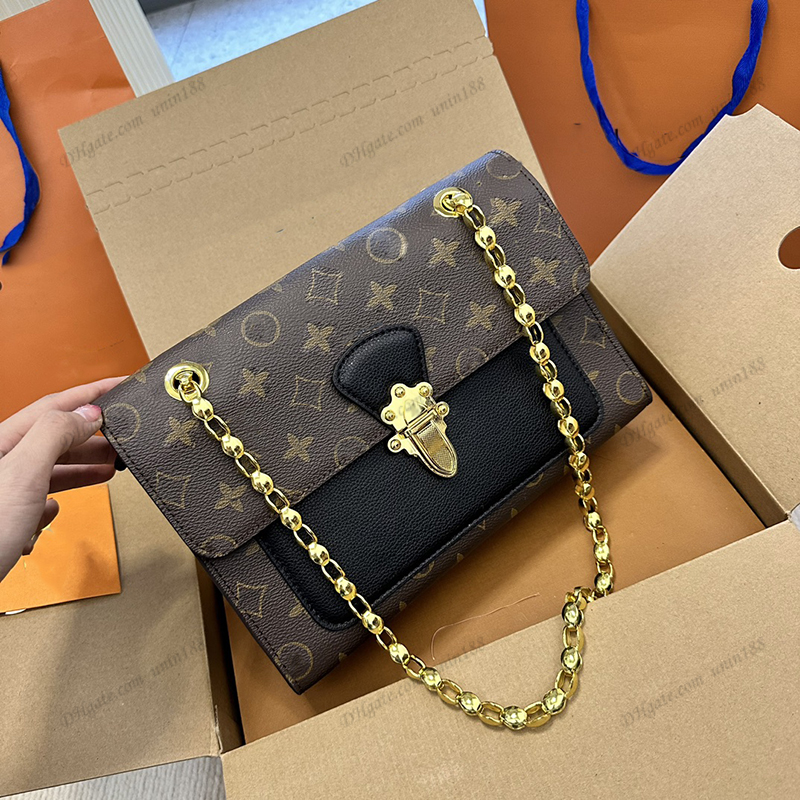 

23Women Luxurys Designers Upscale Shouder Bags Handbag Genuine Leather Flower Totes Crossbody Ladies Handbags Square Small Box Case Pouch Purse 26CM, Brown