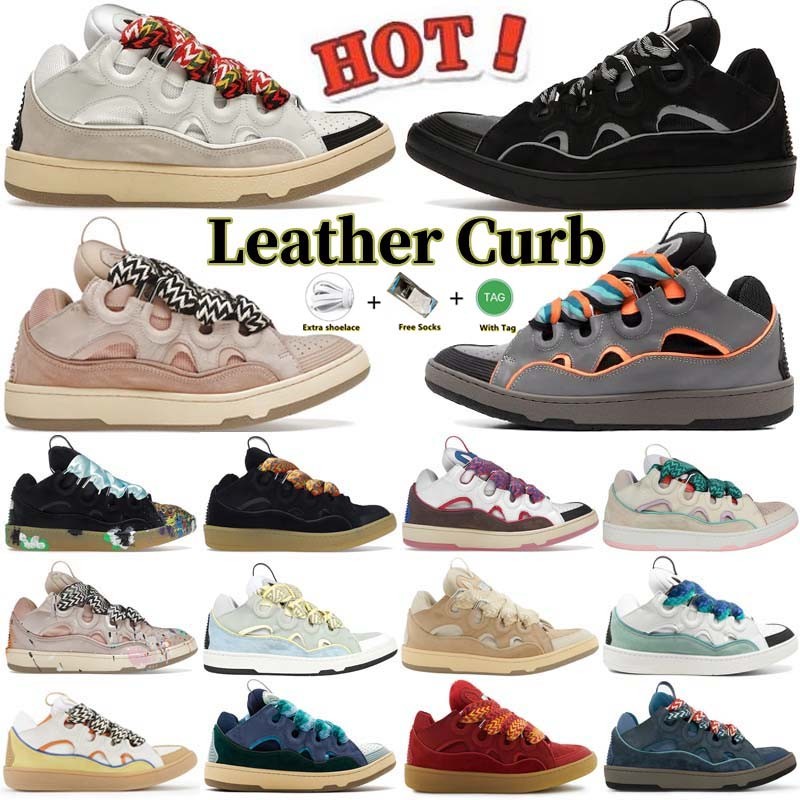 

2023 Mesh Shoes Men Women Lace up Extraordinary Sneaker Embossed Leather Curb Sneakers Calfskin Rubber Nappa platformsole lanvin lanvins Shoe