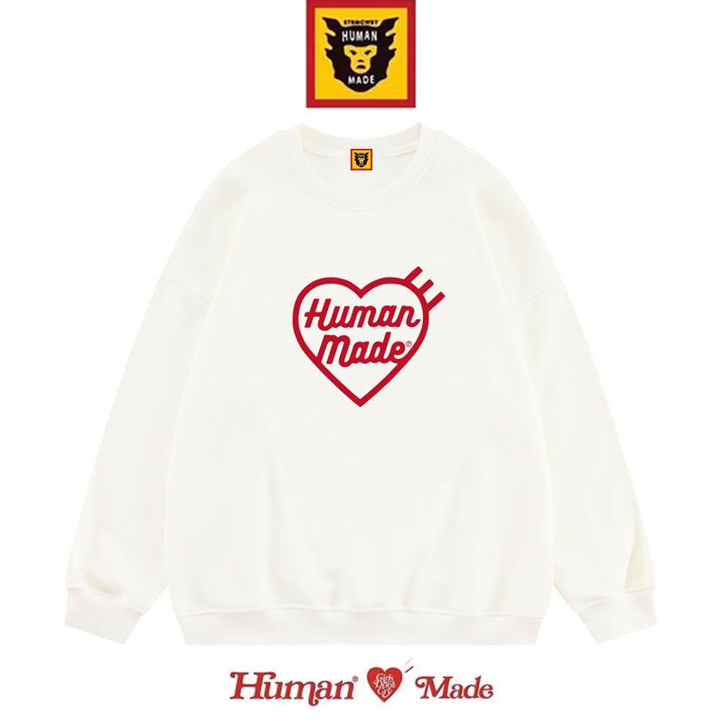 

Sweatshirts HUMAN MADE Japanese trendy brand fun sweater men's and women's pure cotton design sense niche casual round neck plus velvet long sleeves