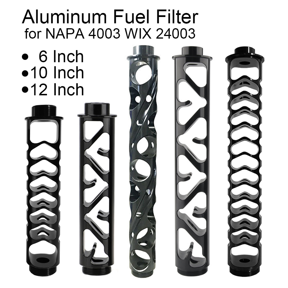 

NAPA 4003 WIX 24003 Aluminum Fuel Filter Solvent Trap Spiral Single Core 6 10 12 Inch 1/2-28 5/8-24 for Cars