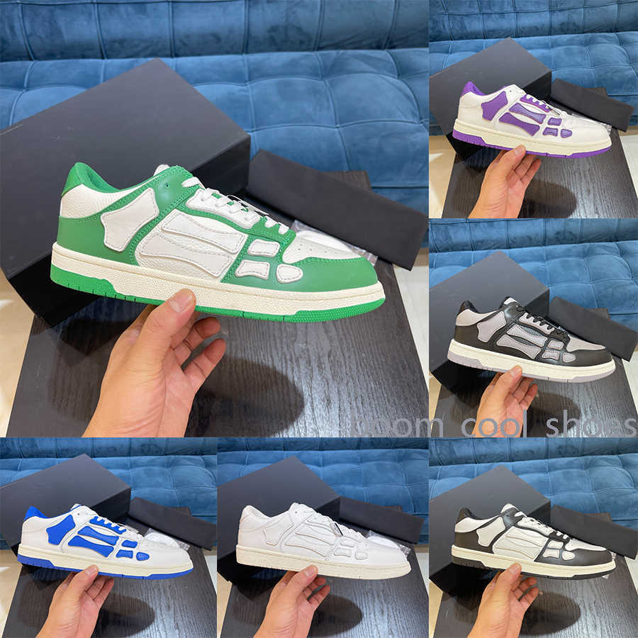 

Bones Amiris Running Shoes Skel Amiri Top Low Sneaker triple white lime Black grey green orange lilac purple khaki red women men Retro Sports Trainers 36-45