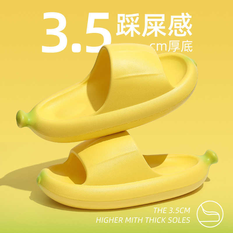 Slippers 2023 Spring New Designer Banana Slippers Summer Yellow Light Indoor Outdoor Beach Solid Flip Flops Couples Sandals Shoes Slides