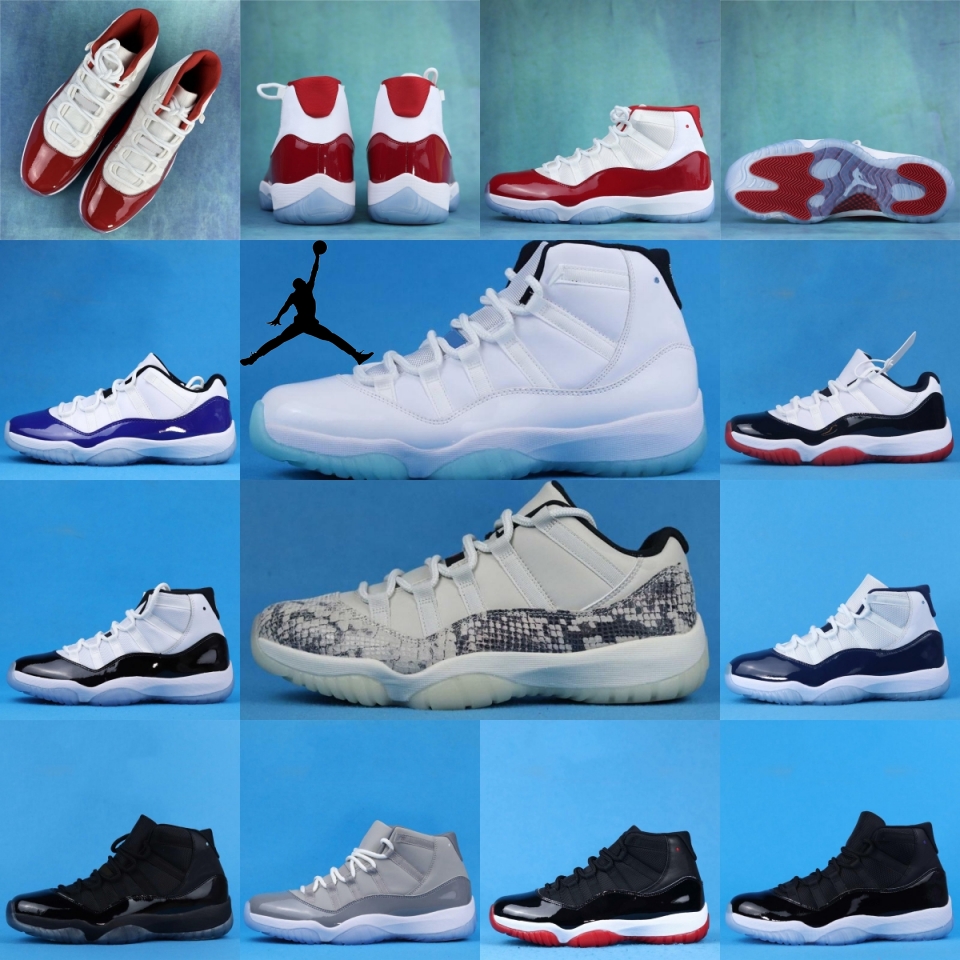 With Box Retro Jordan 11 Basketball Shoes Men Women 11s Cherry Midnight Navy Cool Grey 25th Anniversary 72-10 Low Bred Pure Violet Mens Trainers Spo