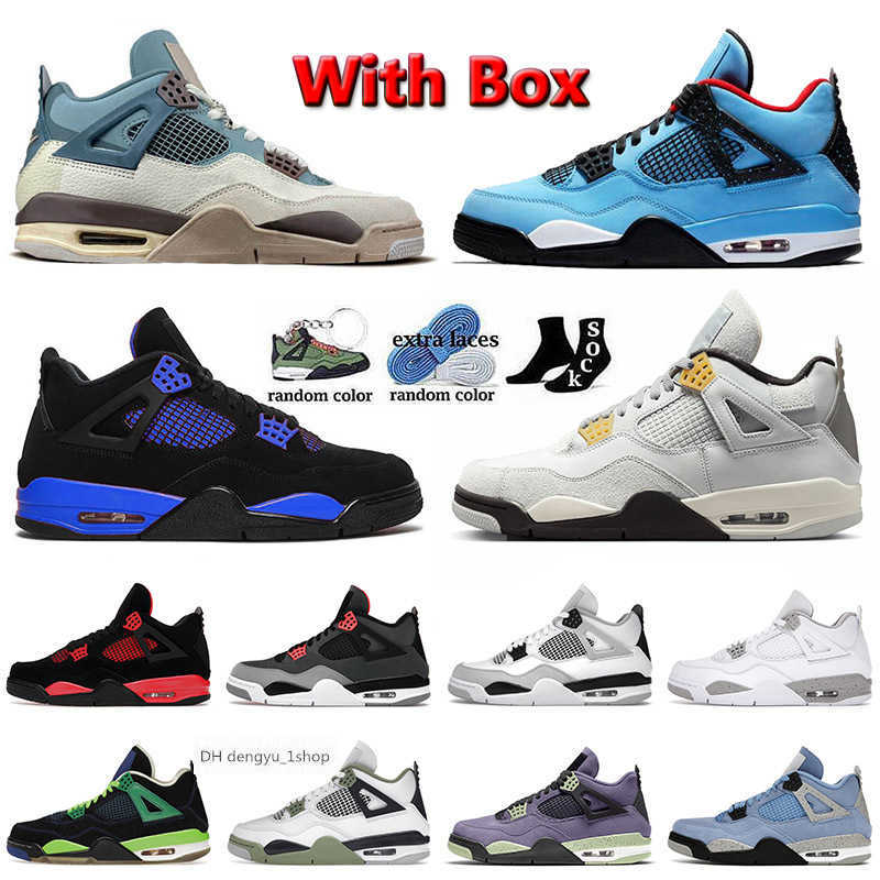 

2023 With Box Men Basketball Shoes 4 4s IV Top Jumpman Travis Scot. Blue Thunder Photon Dust University Blue Mens Women Trai air jorde OG air shoe, D48 36-47 mushroom