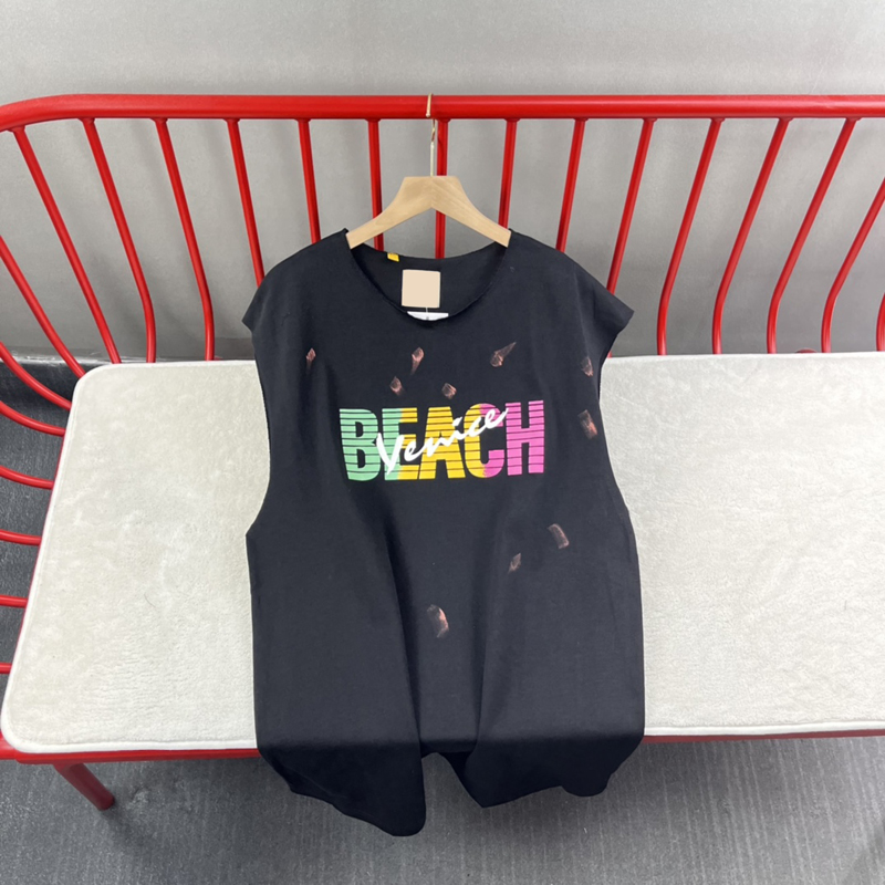 

23s USA T shirt High Street Tee Sleeveless Spring Summer Peace Fashion Plus size Skateboard Vest Men Tshirt, Black