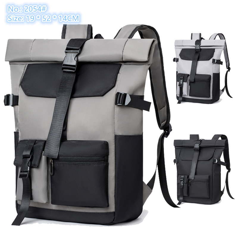 

Factory wholesale mens shoulder bags 3 colors street fashion folding men backpacks outdoor sports leisure backpack personalized folding fashion handbag, Black-2054#