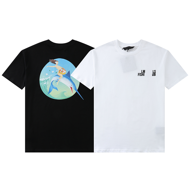 

Designer palms Mens t Shirts Women' angels tshirt Dolphin flower girl back print loose casual cotton round neck short sleeve t shirt top Size /M/L/XL, White