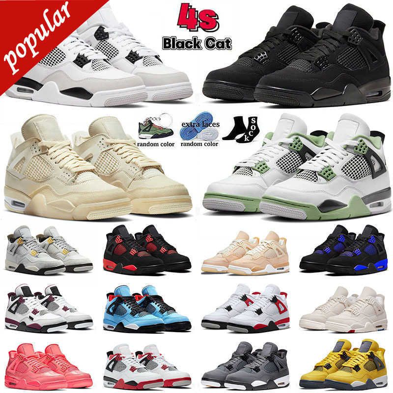 

Air Jordas 4 Retro Men Basketball Shoes Military Black Cat Jordens 4s Top Jumpman Sail Offs White Seafoam Traivs Scotts Mens Women Sneakers 06J6, C44 taupe haze 40-47