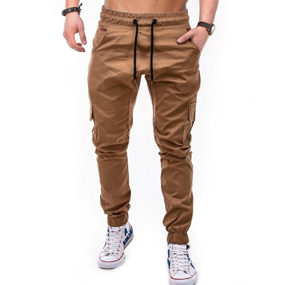 

Men's Pants Mens Casual Combat Work Long Trousers Chino Workwear Multi Pockets Sweatpants Male Jogger Cargo Harem Pencil 230221, Khaki
