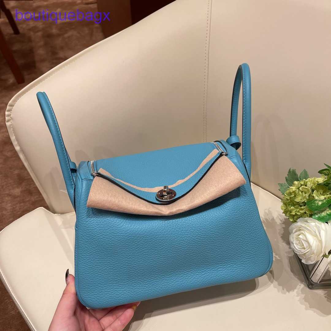 

Authentic merchandise Genuine Lindi Bags H Home for sale High grade wax thread bag cow leather sewing 26 women'sHave Real Logo, Avocado green gold button
