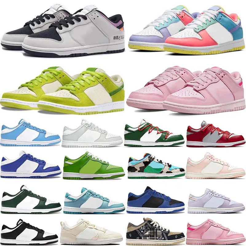 

2023 Mens Womens Running Shoes Low Panda White Black Grey Fog UNC Syracuse Green Glow Chlorophyll Triple Pink StrangeLove GAI Mens Casual Trainers 36-48, With original box