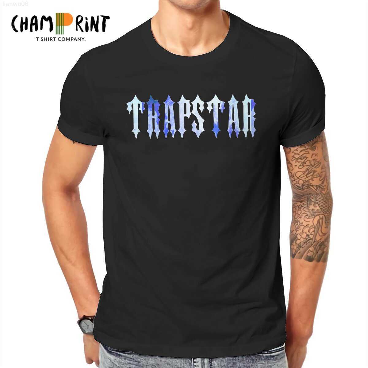 

Men's T-Shirts Fun Trapstar London TShirt Men Round Neck Cotton T Shirt Trap Music Short Sleeve Tees New Arrival Clothing Z0221, Royal blue