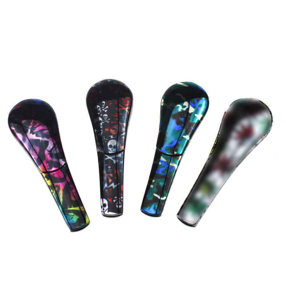 

Metal Smoking Pipe Spoon glass Journey mini Bag flower Bubblers pipes With gift box Magnet Magnetic Portable dry herb tobacco 3.8 inches