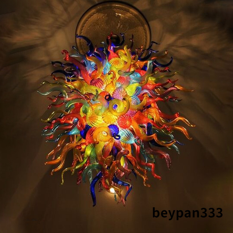 Modern Pendant Lamps Handmade Blown Glass Chandeliers Lighting with LED Bulbs Multicolor Chandelier for Hotel Restaurant Mall Hanging Chandelier-image-659727129
