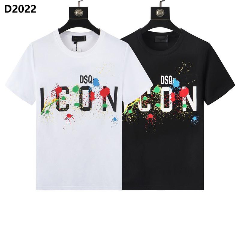 

22SS Brand Men T-Shirt Designer d2 Mens Polo shirt tops Luxury Dsquare Print Shorts O-Neck Short Sleeve Men's Shirts DT2022 dsq Streetwear tee shirts clothes, 01