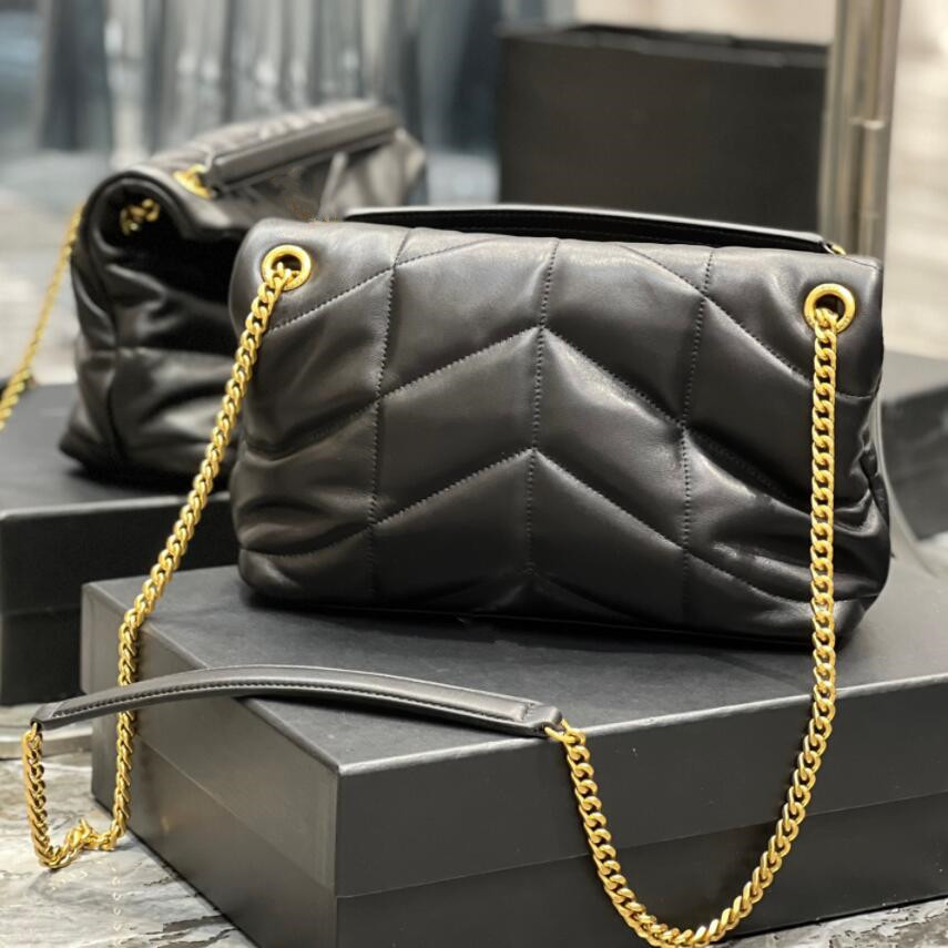 

women Genuine leather bag handbag shoulder bags cross body purse luxury fashion designer ladies clutch wallet, 577476 black-gold 29cm