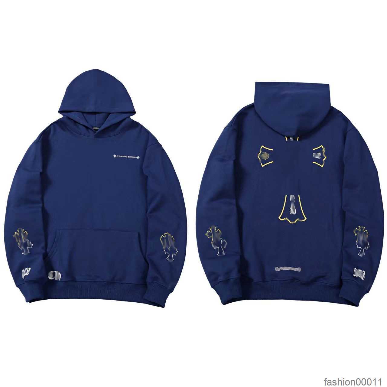 

Classic Fashion Luxury Mens Zipper Ch Designer Horseshoe Sanskrit Cross Print Pullover Hooded Tops Coat Jacket SweaterMUHB