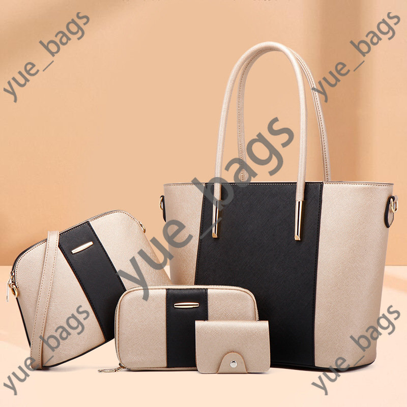

New European and American fashion handbags cross-border sub-mother bag portable diagonal bag large capacity four-piece big bag, White