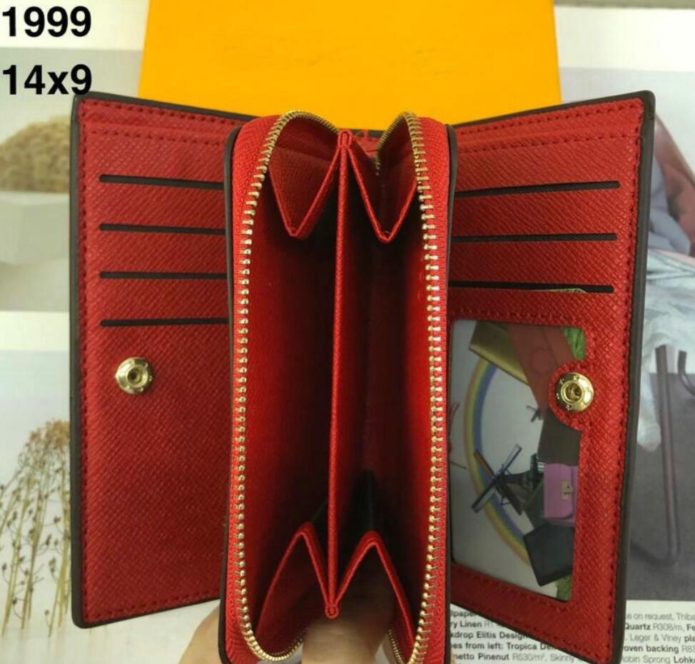 

High Qualitys Designers Wallets Purses Fashion Short ZIPPY Wallet Monograms Classic Zipper Pocket clutch bag Zip Coin, Orange