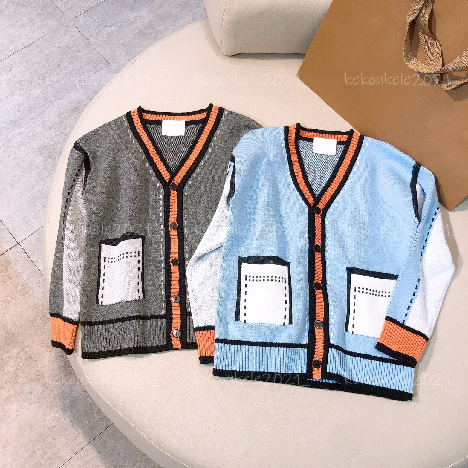 Kids Cardigan Sweaters 2023 New Spring Cotton Knitte Unisex Sweaters with Pocket Baby Boys Girls Children Clothing