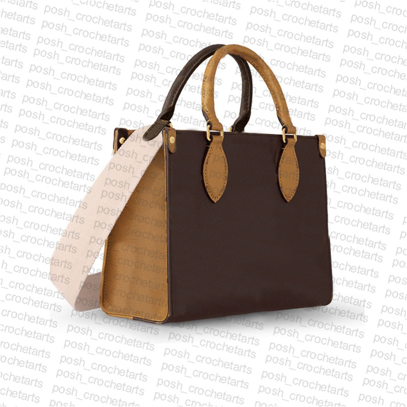 

Reverse Tote Bags OTGPM for Women's handbag Purses Coated Canvas Giant mono Totes for Sales, Pm-25cm brown & tan