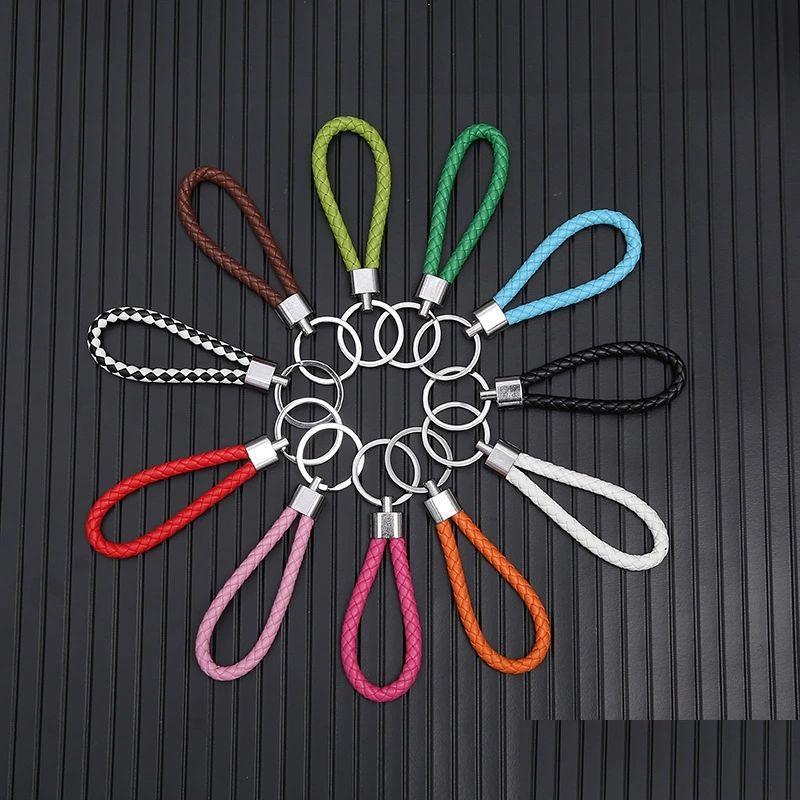 

Keychains Lanyards Store S Mix Color Pu Leather Braided Woven Keychain Rope Rings Fit Diy Circle Pendant Key Chains Holder Ca Dhsxb