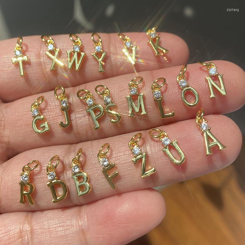 

Charms A-Z Letter Name Initials Gold Color Diy Earrings Necklace Designer Jewelry Making Supplies Micro Pave CZ Pendant