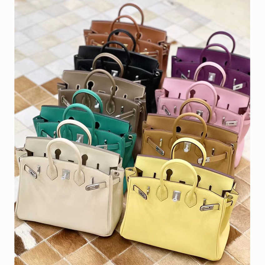 

Factory Wholesale Women's Bag cowhide silver buckle shoulder messenger bag 25cm Shoulder Messenger Handbags 55%off, Top layer swift leather milkshake white