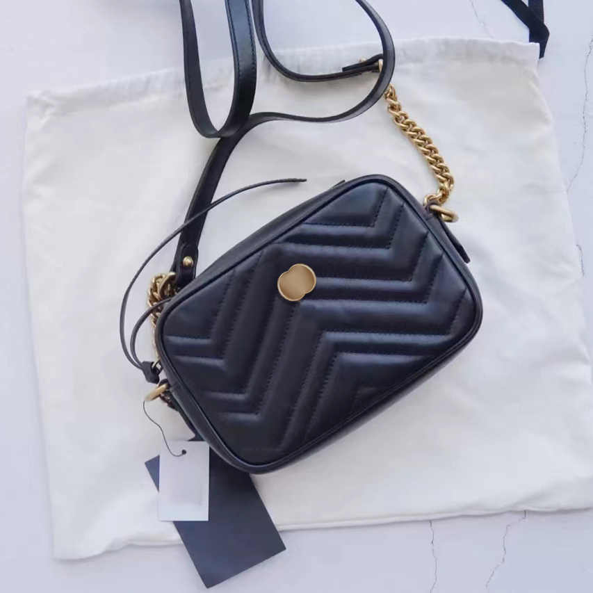 

Luxury Designer Bags Marmont Women men tote Camera Cases Genuine leather quilted crossbody woman fashion Original Evening cards pockets handbag Shoulder, Red
