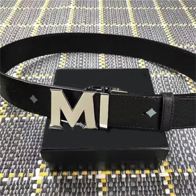 

White color m belt luxury leather designer belts plus size m buckle western style ceinture homme office brown white shorts waist retro luxury belt men women, As show