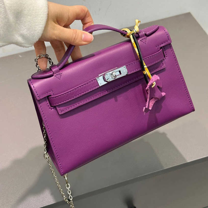 

Factory Wholesale Women's Bag generation leather handbag single-shoulder chain women Shoulder Messenger Handbags 55%off, Sea anemone purple (with chain)