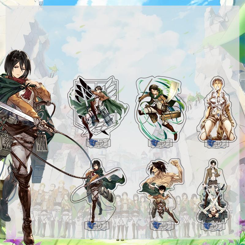 

Keychains Arrive Anime Figure Attack On Titan Double Sided Acrylic Stand Model Plate Shingeki No Kyojin Desk Decor Fan Gift Collection