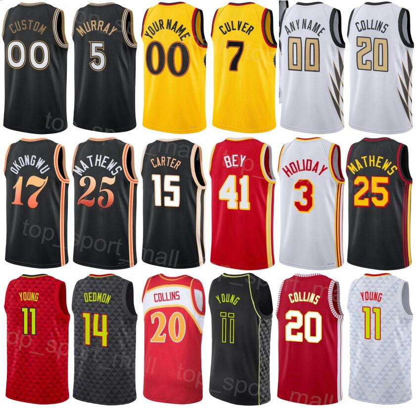 

Man Kids Printed Basketball Trae Young Jersey 11 DeAndre Hunter 12 John Collins 20 Bogdan Bogdanovic 13 Garrison Mathews 25 Bruno Fernando 24 Saddiq Bey 41 Earned, White