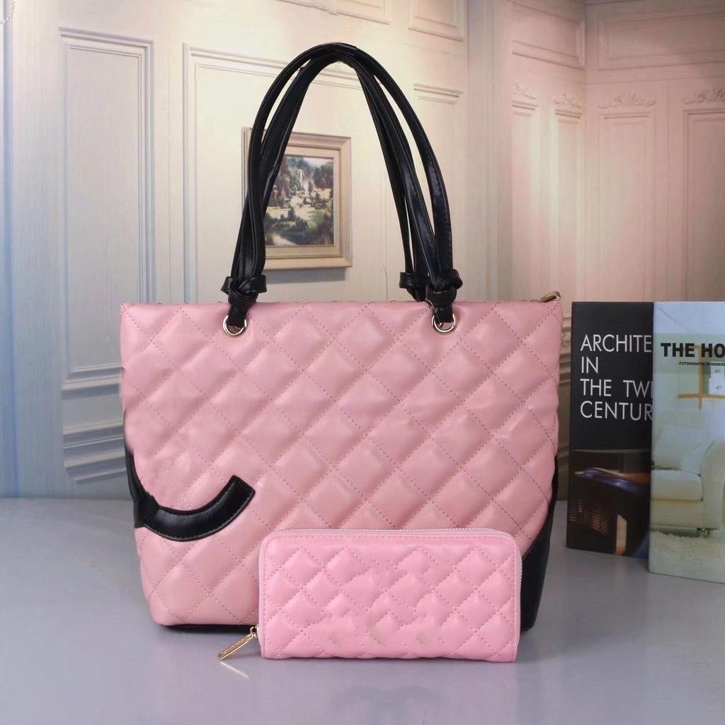 Designer deux pièces cas mère sac en cuir véritable classique en relief figure sac à main grande capacité sac de messager cadeau portefeuille dou