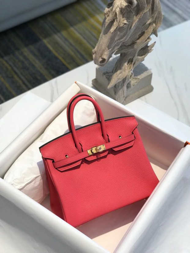

Fashion Women's Bag 75%off sewn handbag red buckle leather Luxury Designer Handbags Bags Purse, Rose red