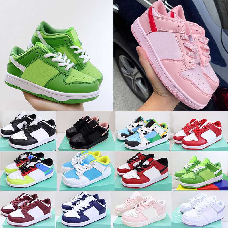 

2023 Designer Kids Shoes For Boys Girls Baby Black White Panda Cow Pink Casual Fashion Sneakers Childrens Walking toddler Sports Outdoor Trainers Size Eur 22-35