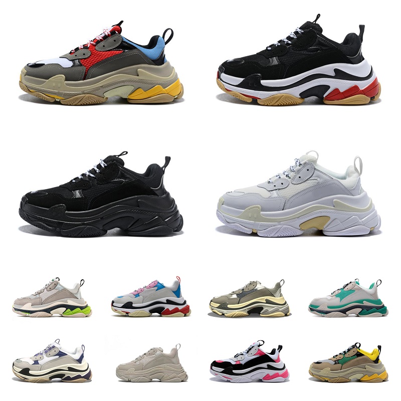 

2023 triple s casual shoes designer men women platform sneakers Black White Beige Dark Grey Orange Green Khaki Rust Pink Bred Silver mens trainers sports sneakers, Shoe lace