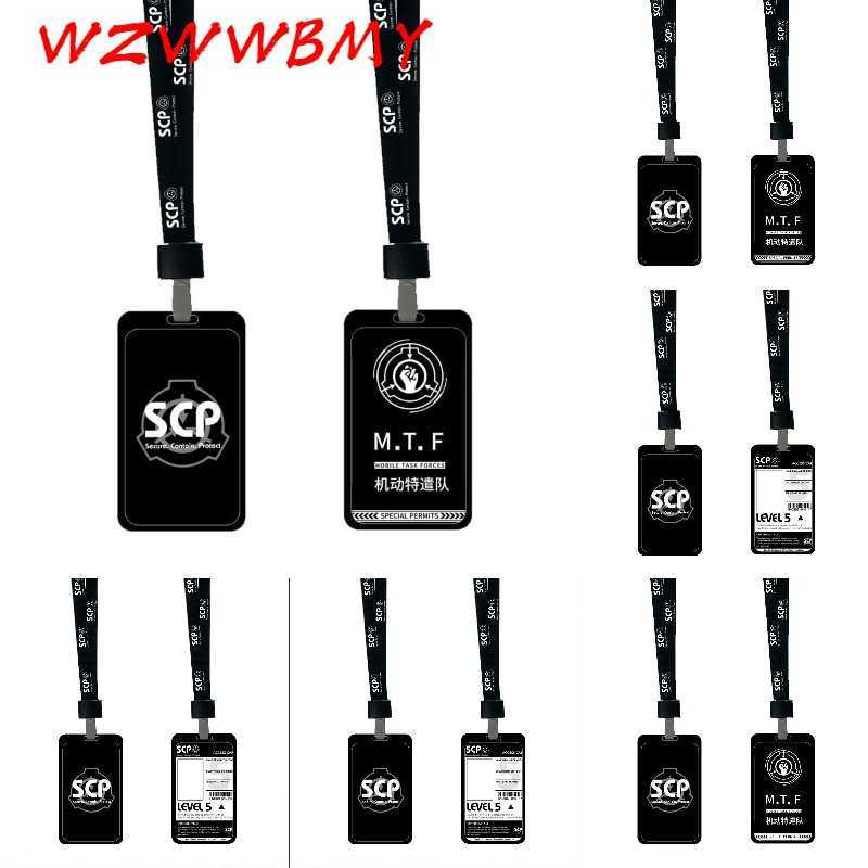 

Key Rings SCP Special Containment Procedures Foundation Keychains Credit Card Holder Set PVC Bus IC Case Pendant Necklace Prop Gifts J230222