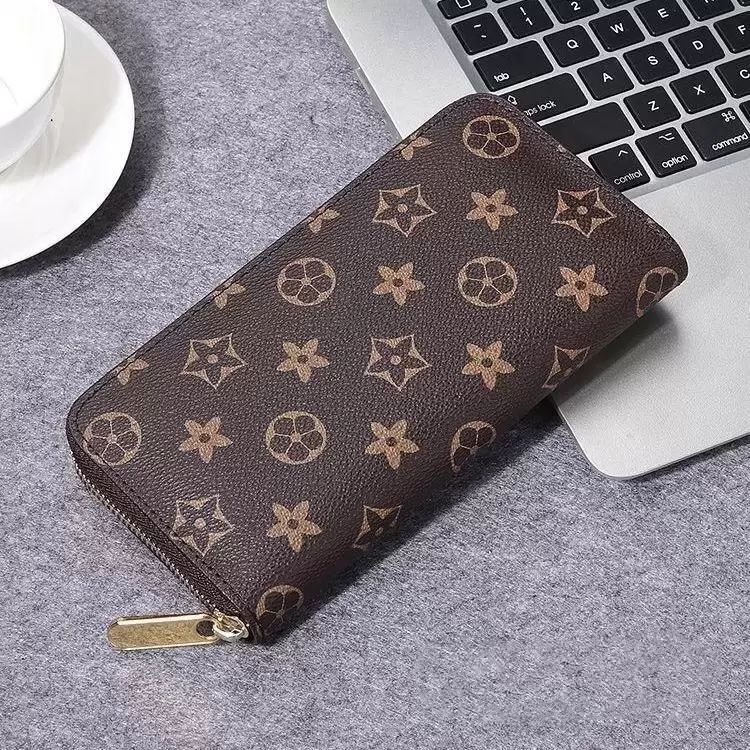 

Fashion women zippy WALLET Genuine Leather wallet single zipper wallets lady ladies long classical purses with box card 60017, Old flower