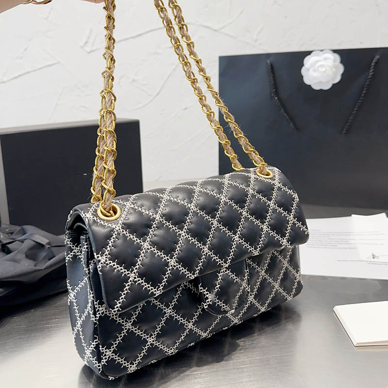 Luxury Quilted Hemp Rope Chain Women Designer Bag Matelasse Leather Classic Double Flap Trend Crossbody Handbag Shoulder Bag Multi Pochettes Card Ho