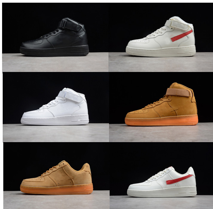 

2023 New Designer Outdoor FORCES Men Low Skateboard Shoes Discount One 1 07 Knit Euro High Women All White Black Wheat Sports Running Trainer Sneakers